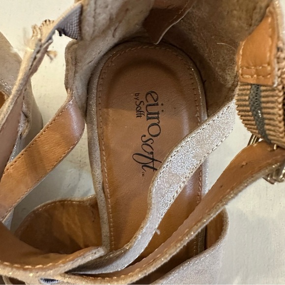 Sofft Aldina Euro Soft Women’s Metallic Champagne Block Heel Sandal Sz 11M GUC - Picture 4 of 10